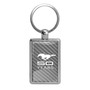 Ford Mustang 50 Years Silver Carbon Fiber Backing Brush Rectangle Metal Key Chain
