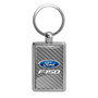 Ford F-150 Silver Carbon Fiber Backing Brush Rectangle Metal Key Chain