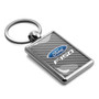 Ford F-150 Silver Carbon Fiber Backing Brush Rectangle Metal Key Chain