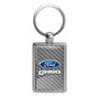 Ford F-150 2015 up Silver Carbon Fiber Backing Brush Rectangle Metal Key Chain