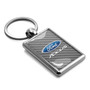 Ford Focus Silver Carbon Fiber Backing Brush Rectangle Metal Key Chain