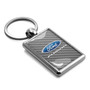 Ford Fusion Silver Carbon Fiber Backing Brush Rectangle Metal Key Chain