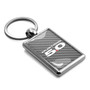 Ford Mustang 5.0 Silver Carbon Fiber Backing Brush Rectangle Metal Key Chain