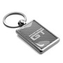 Ford Mustang GT Silver Carbon Fiber Backing Brush Rectangle Metal Key Chain