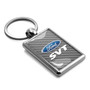 Ford SVT Silver Carbon Fiber Backing Brush Rectangle Metal Key Chain