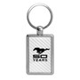 Ford Mustang 50 Years White Carbon Fiber Backing Brush Rectangle Metal Key Chain