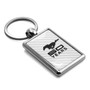 Ford Mustang 50 Years White Carbon Fiber Backing Brush Rectangle Metal Key Chain