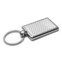 Ford Mustang 50 Years White Carbon Fiber Backing Brush Rectangle Metal Key Chain