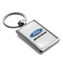 Ford Edge White Carbon Fiber Backing Brush Rectangle Metal Key Chain