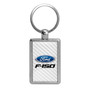 Ford F-150 White Carbon Fiber Backing Brush Rectangle Metal Key Chain