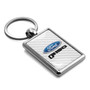 Ford F-150 2015 up White Carbon Fiber Backing Brush Rectangle Metal Key Chain