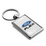 Ford Flex White Carbon Fiber Backing Brush Rectangle Metal Key Chain