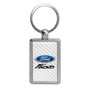 Ford Fiesta White Carbon Fiber Backing Brush Rectangle Metal Key Chain