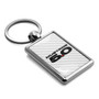 Ford Mustang 5.0 White Carbon Fiber Backing Brush Rectangle Metal Key Chain