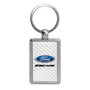 Ford Escape White Carbon Fiber Backing Brush Rectangle Metal Key Chain