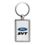 Ford SVT White Carbon Fiber Backing Brush Rectangle Metal Key Chain