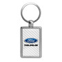 Ford Taurus White Carbon Fiber Backing Brush Rectangle Metal Key Chain