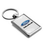 Ford Taurus White Carbon Fiber Backing Brush Rectangle Metal Key Chain