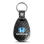 Honda Logo in Blue Real Carbon Fiber Large Tear-Drop Key Chain
