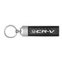 Honda CR-V Real Carbon Fiber Leather Key Chain with Black Stitching