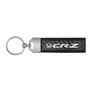 Honda CR-Z Real Carbon Fiber Leather Key Chain with Black Stitching