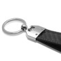 Honda Logo in Yellow Real Carbon Fiber Leather Key Chain with Black Stitching