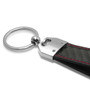 Honda Accord Real Carbon Fiber Leather Key Chain with Red Stitching