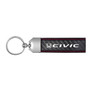 Honda Civic Real Carbon Fiber Leather Key Chain with Red Stitching