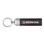 Honda Logo Real Carbon Fiber Leather Key Chain with Red Stitching