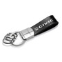 Honda Civic Genuine Black Leather Loop Key Chain