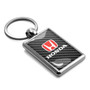 Honda Logo in Red on Carbon Fiber Backing Brush Metal Key Chain