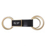 Infiniti G37 Round Hook Leather Strip Double Ring Golden Metal Key Chain