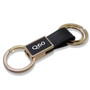 Infiniti Q60 Round Hook Leather Strip Double Ring Golden Metal Key Chain