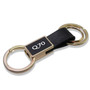 Infiniti Q70 Round Hook Leather Strip Double Ring Golden Metal Key Chain