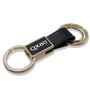 Infiniti QX80 Round Hook Leather Strip Double Ring Golden Metal Key Chain