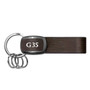 Infiniti G35 Black Nickel with Brown Leather Stripe Key Chain