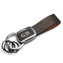Infiniti G35 Black Nickel with Brown Leather Stripe Key Chain