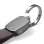 Infiniti Q50 Black Nickel with Brown Leather Stripe Key Chain