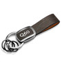 Infiniti Q60 Black Nickel with Brown Leather Stripe Key Chain