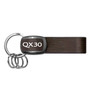 Infiniti QX30 Black Nickel with Brown Leather Stripe Key Chain