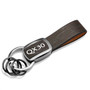 Infiniti QX30 Black Nickel with Brown Leather Stripe Key Chain