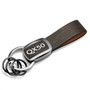 Infiniti QX50 Black Nickel with Brown Leather Stripe Key Chain