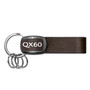 Infiniti QX60 Black Nickel with Brown Leather Stripe Key Chain