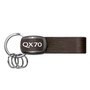 Infiniti QX70 Black Nickel with Brown Leather Stripe Key Chain