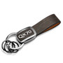 Infiniti QX70 Black Nickel with Brown Leather Stripe Key Chain