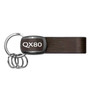 Infiniti QX80 Black Nickel with Brown Leather Stripe Key Chain