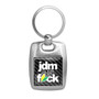 JDM JDM-as-Fck Black Carbon Fiber Backing Brush Metal Key Chain