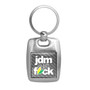 JDM JDM-as-Fck Silver Carbon Fiber Backing Brush Metal Key Chain