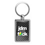 JDM JDM-as-Fck Black Carbon Fiber Backing Brush Rectangle Metal Key Chain