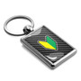 JDM JDM-for-Life Black Carbon Fiber Backing Brush Rectangle Metal Key Chain